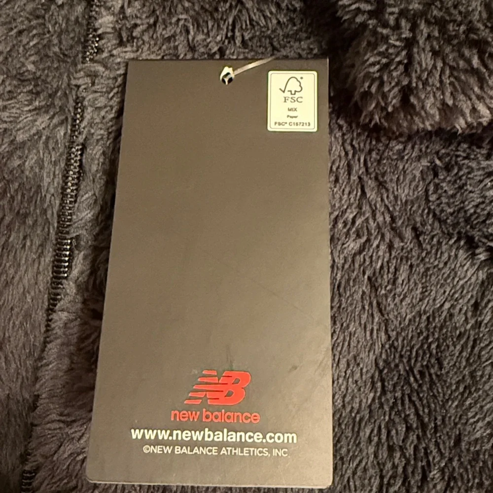NWT New Balance Faux Fur Zip Up/ Black Leopard Print Combo